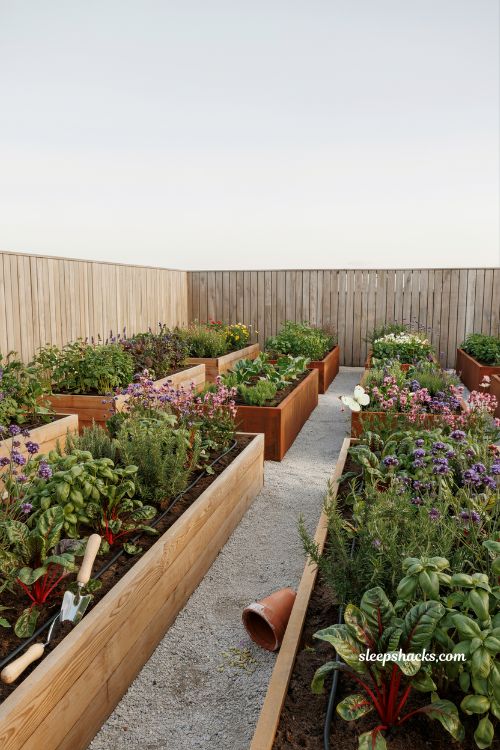 Garden landscape design ideas with raised garden beds for beauty and functional backyard structure