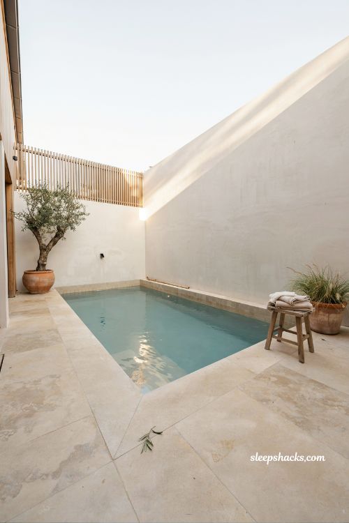 Plunge pool ideas for small backyard modern inground design with clean tile edges and luxury compact courtyard style