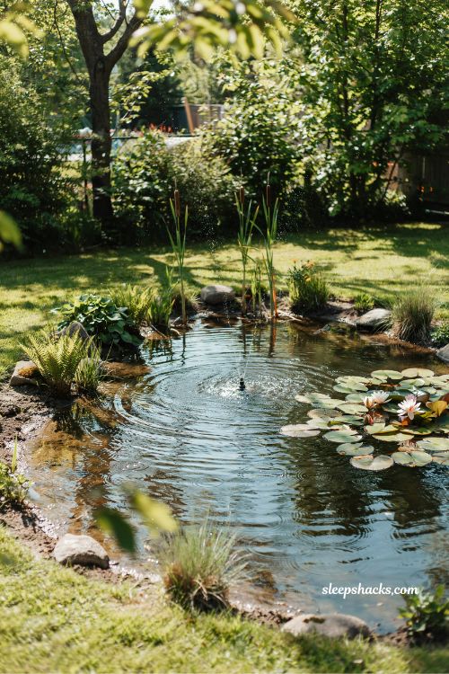 Solar pump garden pond revival diy water feature natural backyard pond upgrade idea