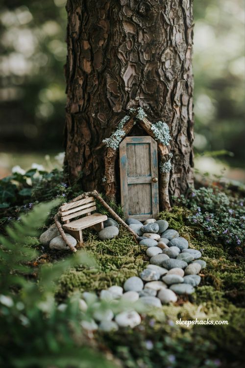 Whimsical backyard ideas with miniature fairy garden corner and magical hidden garden details