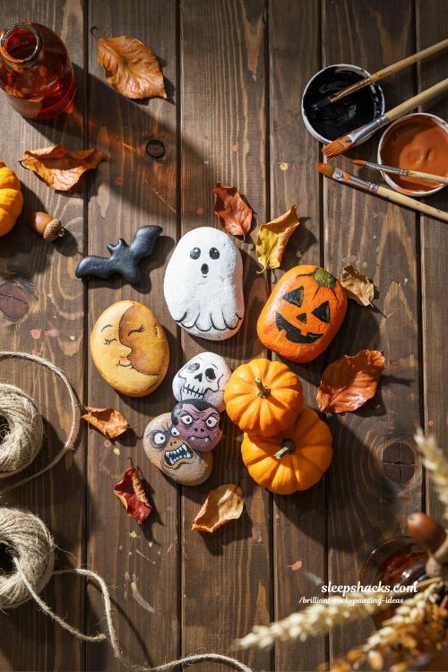 halloween rock painting ideas spooky ghost pumpkin and painted stone craft inspiration