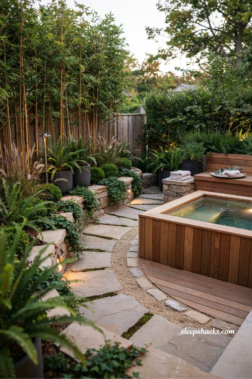 hot tub garden ideas for creating a private luxury backyard spa retreat