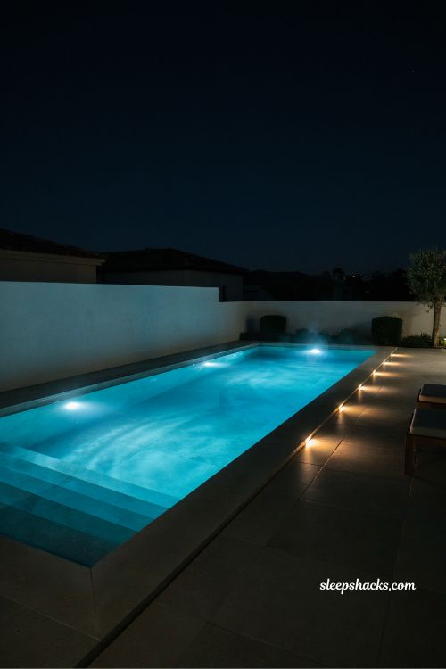 underwater led pool lighting design for magical nighttime villa swimming pool ambiance