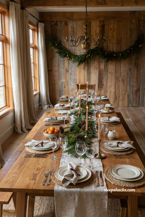 Christmas table settings ideas with elegant basic holiday place setting