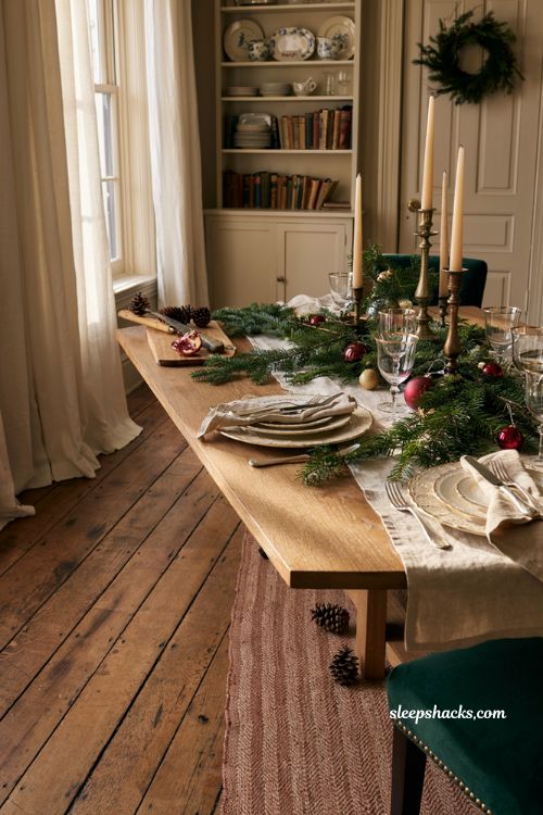 Christmas table settings ideas with vintage silver and gold flatware decor