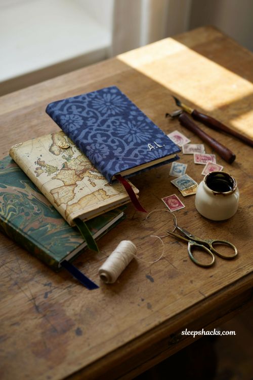 Custom fabric paper map notebook cover DIY handmade Christmas gift idea for writers