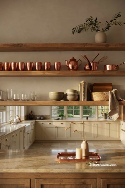 Fall home decor ideas with copper kitchen accents for elegant autumn styling
