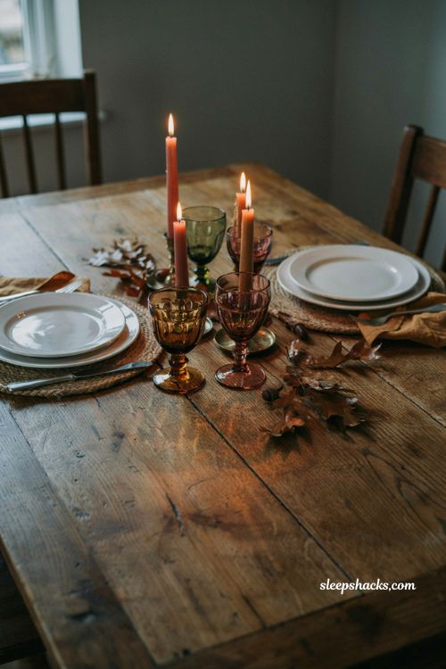 How to use colored glassware for warm fall tablescape decor