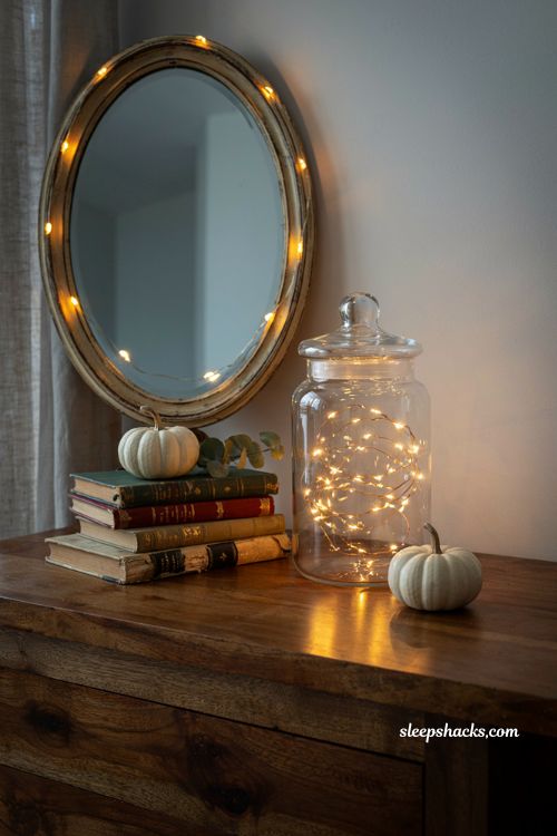 How to use safe string lights for cozy fall room ambiance without open flame