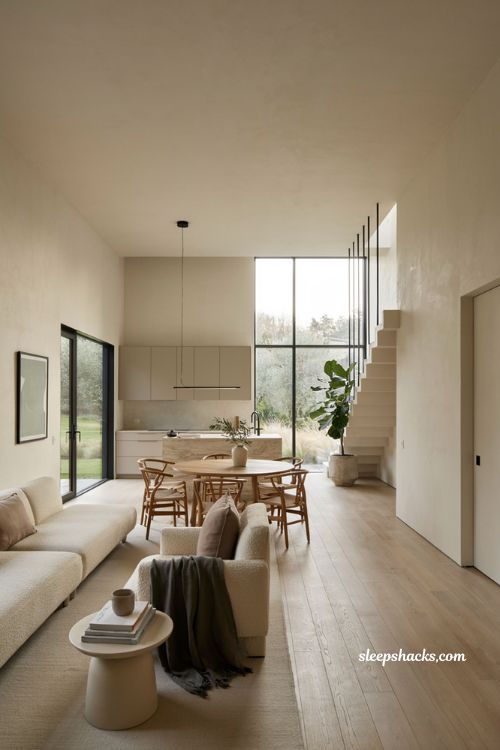 Modern house design ideas with flat roof contemporary home and warm minimalist architecture