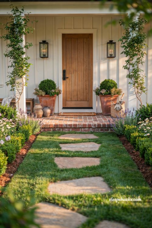 Paver patio ideas on a budget with diy front doorstep pavers and welcoming entryway