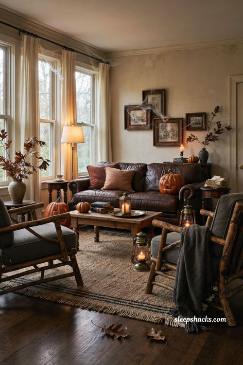 Bloxburg Halloween house dark leather wood furniture texture ideas