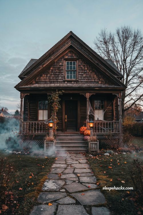 Bloxburg Halloween house fog mist entryway decor ideas