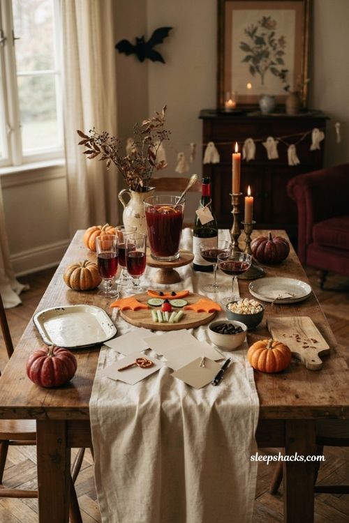 Cheap Halloween party food and drink ideas with fun labels