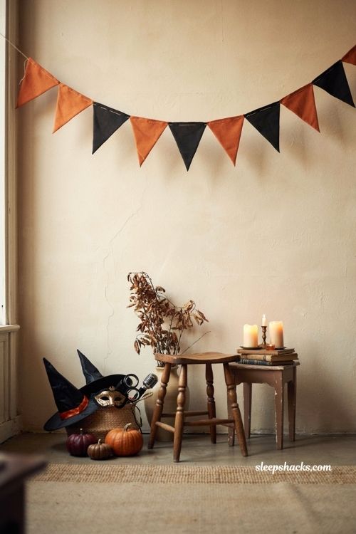 Cheap Halloween photo backdrop ideas with simple DIY decor