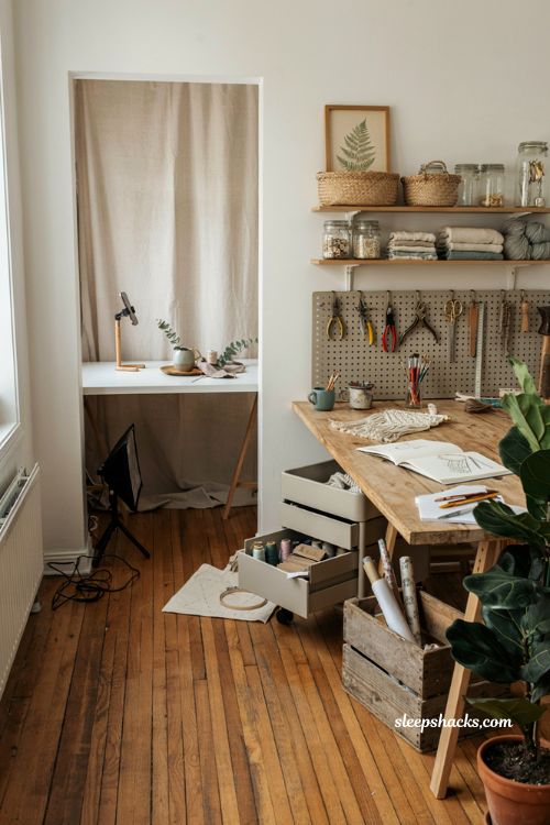 Craft room ideas with content creation corner and diy photography workspace