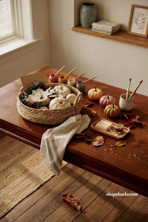 DIY craft kit boo basket ideas with fall painting wreath and candle making supplies