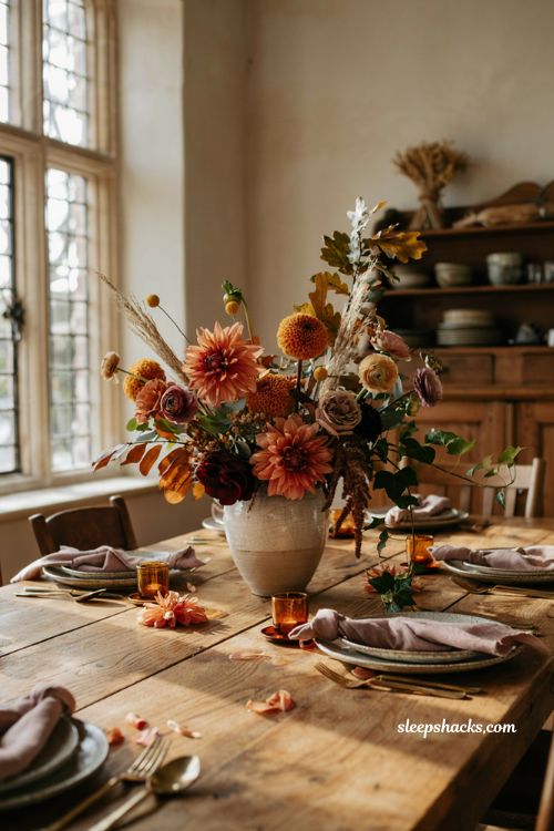 Diy fall centerpieces for table with bold statement floral arrangement