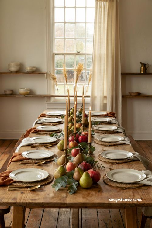 Diy fall centerpieces for table with fresh fruit and greenery