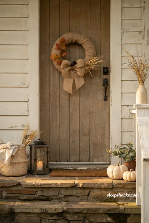 Easy diy fall wreaths with burlap wreath front door decor and rustic autumn style