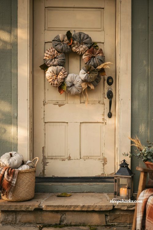 Easy diy fall wreaths with houndstooth pumpkin wreath front door decor