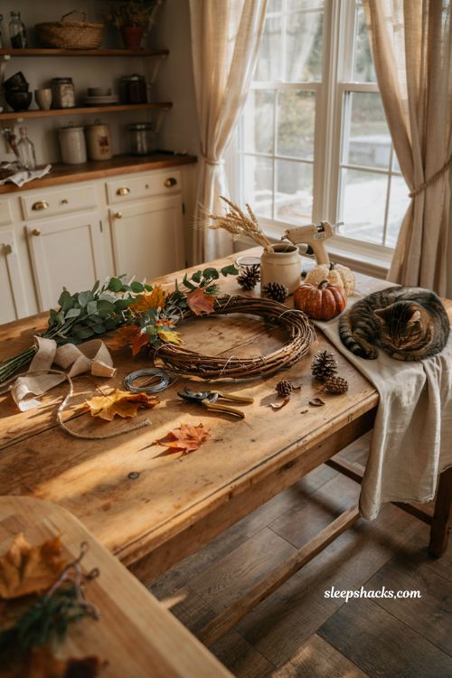 Easy fall wreaths diy farmhouse kitchen with grapevine wreath supplies