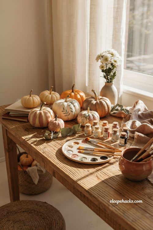 Easy painted pumpkin ideas for cozy no carve fall decorating