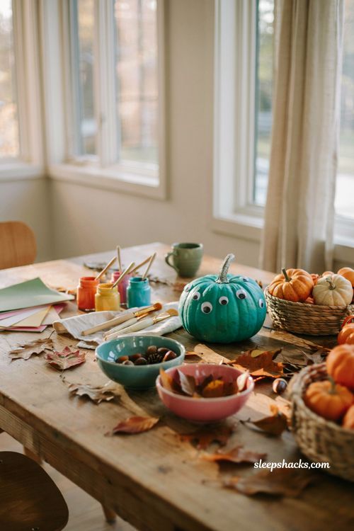 Easy painted pumpkin ideas with colorful googly eye pumpkins for fun kids fall crafts