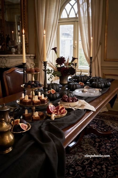 Elegant Halloween dessert buffet ideas for an adult house party