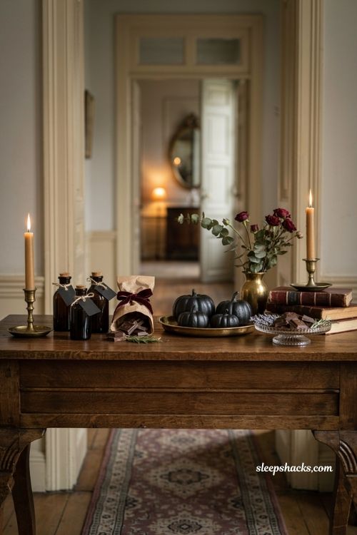 Elegant Halloween party favor ideas for adults near the front door