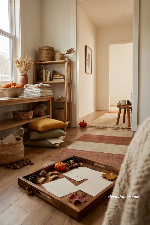 Fall scavenger hunt ideas with hidden treats clues and cozy sleepover decor 