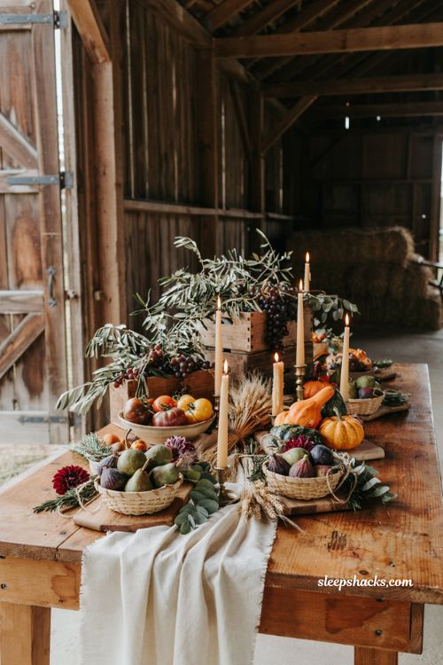 Fall wedding ideas with harvest produce welcome table and rustic market decor