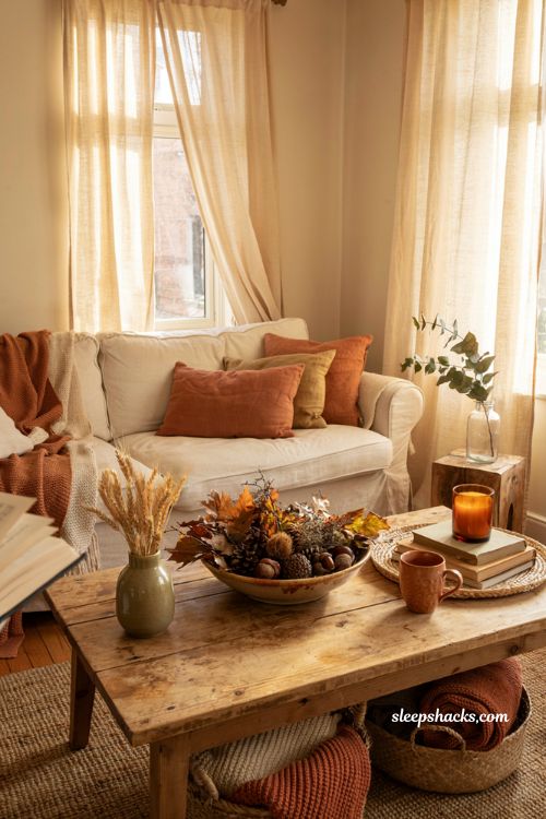 Foraged leaf and acorn bowl ideas for cozy indoor fall home decor