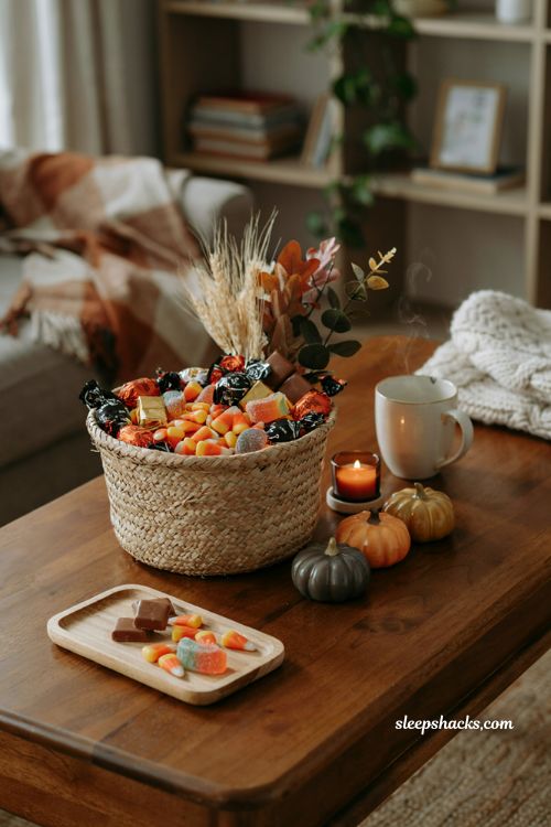 Halloween candy assortment boo basket ideas for boyfriend with favorite treats