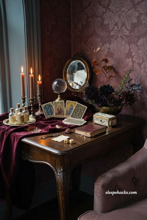 Halloween tarot reading station ideas for an adult house party