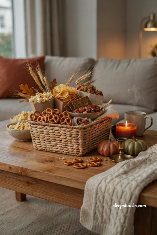 Halloween themed snack boo basket ideas for boyfriend with savory fall treats