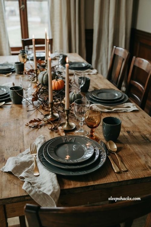 Midnight Manor Halloween stoneware dinnerware with elegant haunted table decor