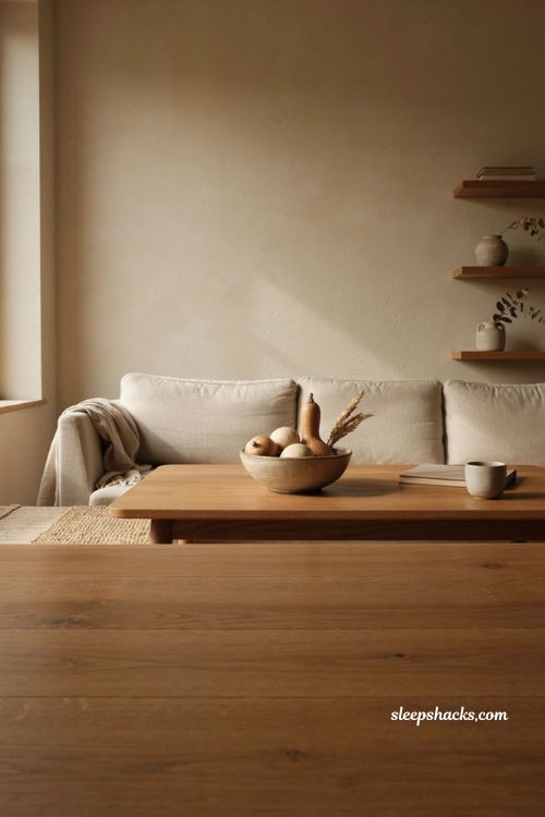 Minimalist fall decor with one statement piece and neutral living room styling 