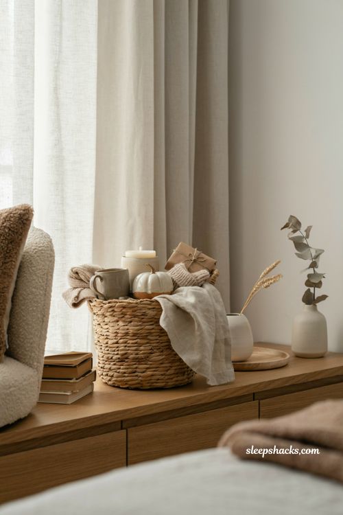 Neutral aesthetic boo basket ideas for girlfriend with cream and beige gifts