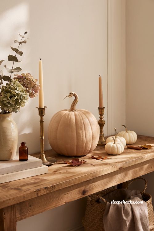 No-carve pumpkin decorating ideas with metallic monogram pumpkin for elegant farmhouse fall decor