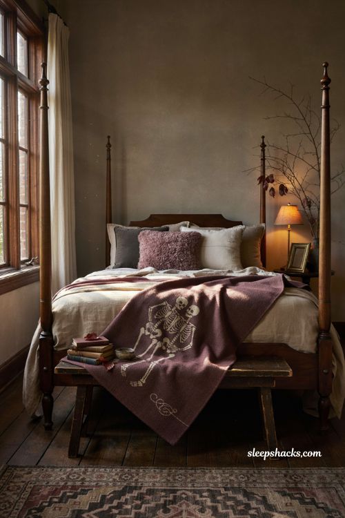 Personalized Halloween blanket with skeleton couple cozy bedroom decor 