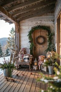 15 Rustic Christmas Front Porch Ideas For A Cozy Cabin Feel