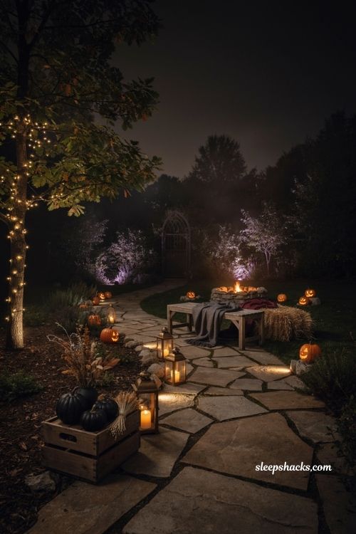 Safe eerie lighting ideas for an outside Halloween party