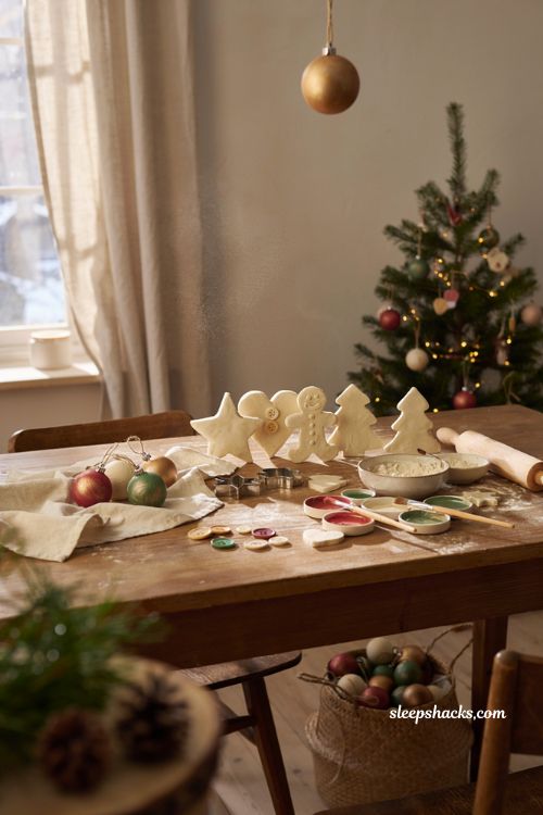 Salt dough Christmas ornaments craft for kids with stars hearts and handmade decorations