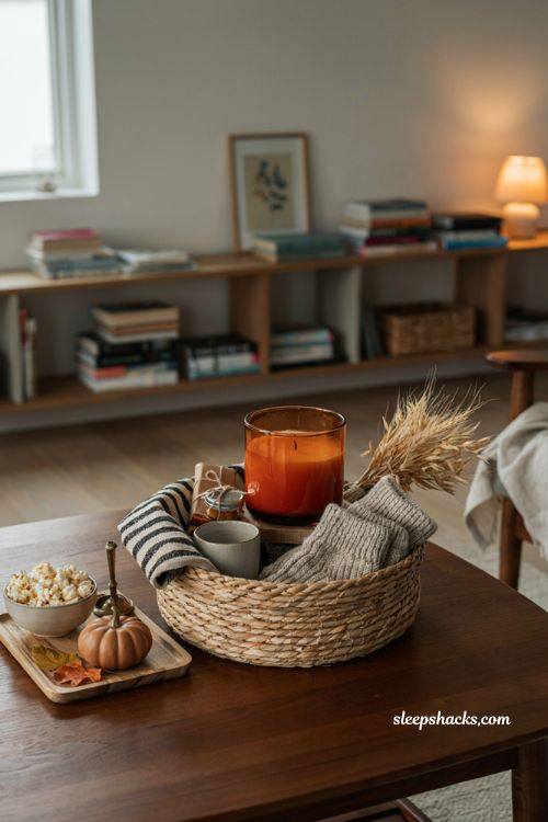 Seasonal candle boo basket ideas for boyfriend with cozy fall night gifts