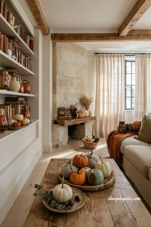 Small pumpkin decorating ideas with cozy handmade fall home decor