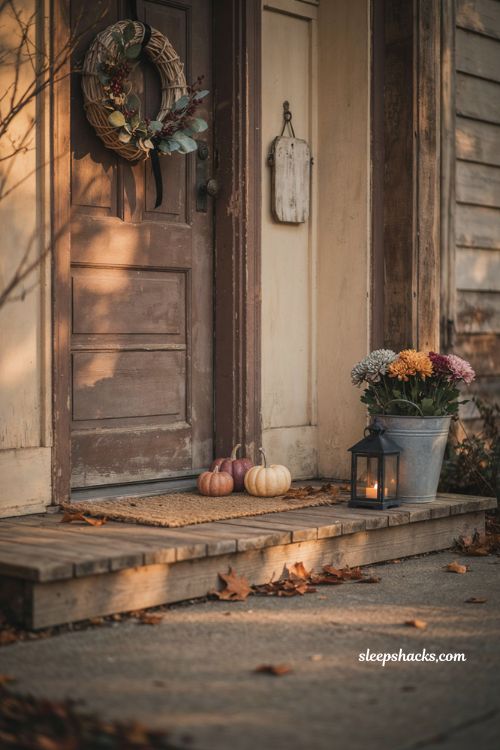 Small warning sign for small porch halloween decor