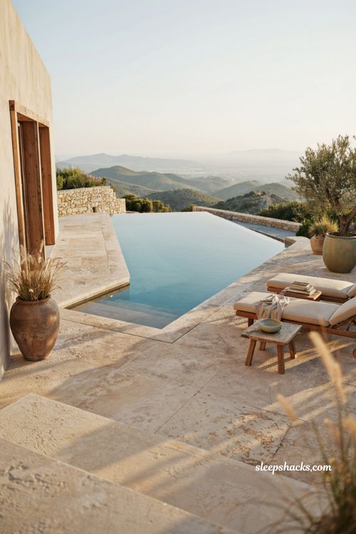 Two sided infinity pool ideas for elevated backyard views