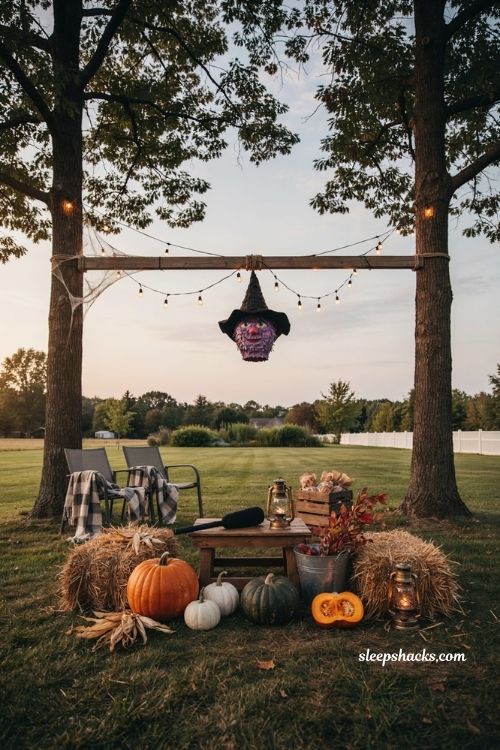 Whack a witch piñata ideas for an outside Halloween party