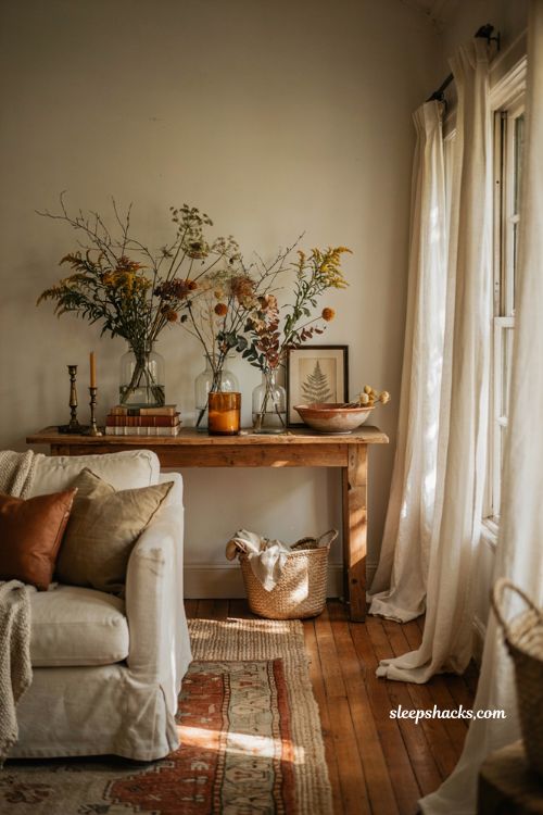 Wildflower vase ideas for cozy indoor fall decor with natural autumn charm